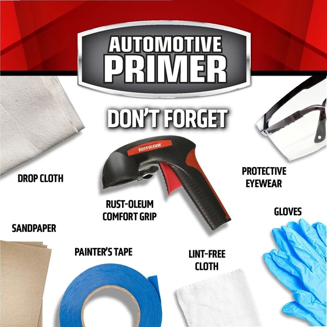 Alt view image 3 of 6 - Rust-Oleum 249415 Automotive Sandable Primer Spray, 12oz, Gray