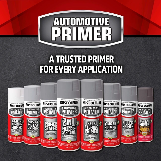 Alt view image 5 of 6 - Rust-Oleum 249415 Automotive Sandable Primer Spray, 12oz, Gray