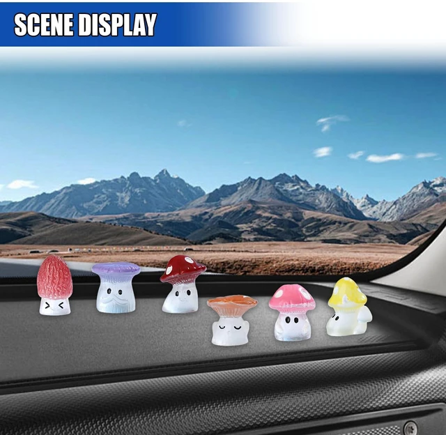 Alt view image 2 of 6 - 6PCS Luminous Mushrooms Car Dashboard Decorations