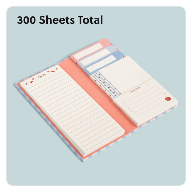 Alt view image 2 of 6 - U Brands Sticky Notebook, Assorted Colors, 7" x 0.71" x 3.03"
