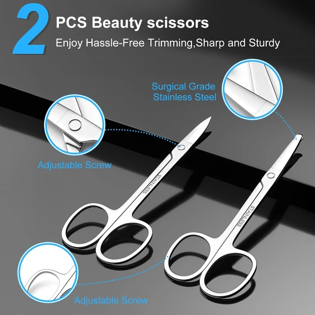 Alt view image 6 of 6 - Safety Tip Curved & Rounded Grooming Scissors, 2 Pack