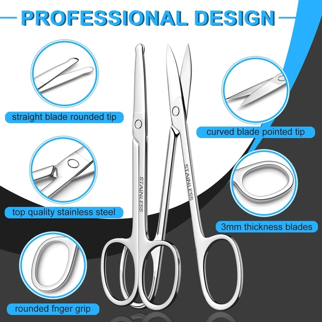 Alt view image 2 of 6 - Safety Tip Curved & Rounded Grooming Scissors, 2 Pack