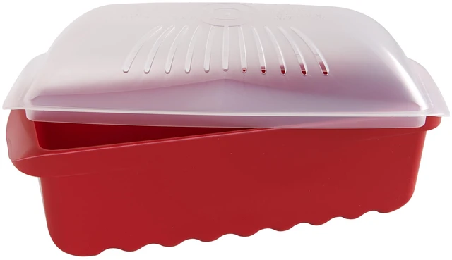 Main image of Nordic Ware Microwave Plastic Pasta Cooker, Red, 12.5 x 4.4 x 5.6 in, 2 Pieces