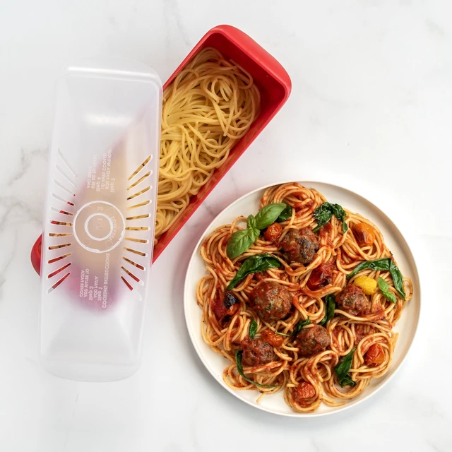 Alt view image 4 of 6 - Nordic Ware Microwave Plastic Pasta Cooker, Red, 12.5 x 4.4 x 5.6 in, 2 Pieces