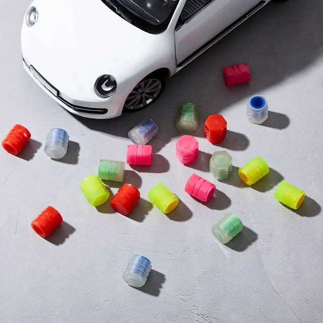 Alt view image 7 of 7 - 20Pcs Glow in the Dark Tire Valve Caps 5 Colors for Cars Motorcycles Trucks