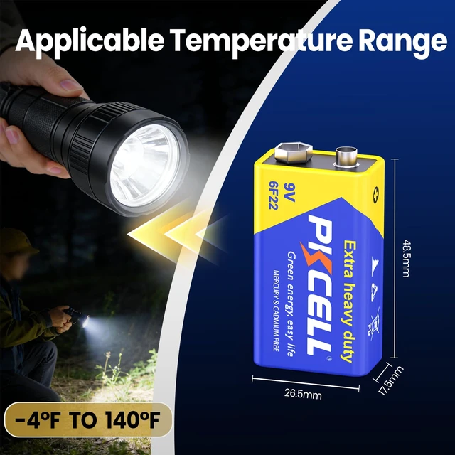 Alt view image 6 of 6 - PKCELL 9V Battery 2 Pack for Smoke Detector Alarms