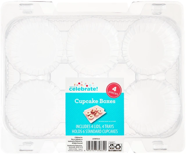 Main image of Way to Celebrate Clear Cupcake Boxes, 4 Count