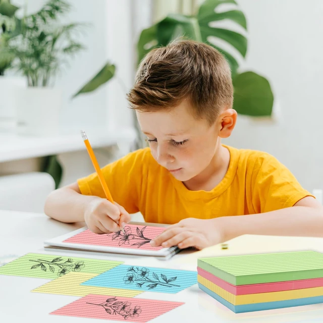 Alt view image 7 of 7 - 200 Count Colored Ruled Index Cards 3x5 Inch, 4 Colors (25 Sheets Each), Portable Note Taking Cards for School Office Home