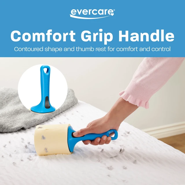 Alt view image 5 of 6 - Evercare Jumbo Lint Roller - 60 Sheets per Roll, Refillable, Super Sticky, All-Purpose Adhesive, X-Large Sheets, Pets, Clothing, Furniture, Crafts