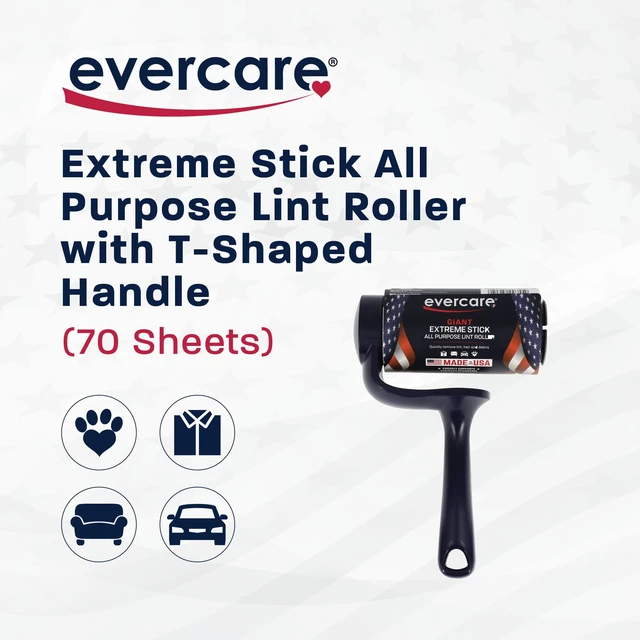 Alt view image 4 of 6 - Evercare All-Purpose Giant 70 Layer T-Handle Lint Roller