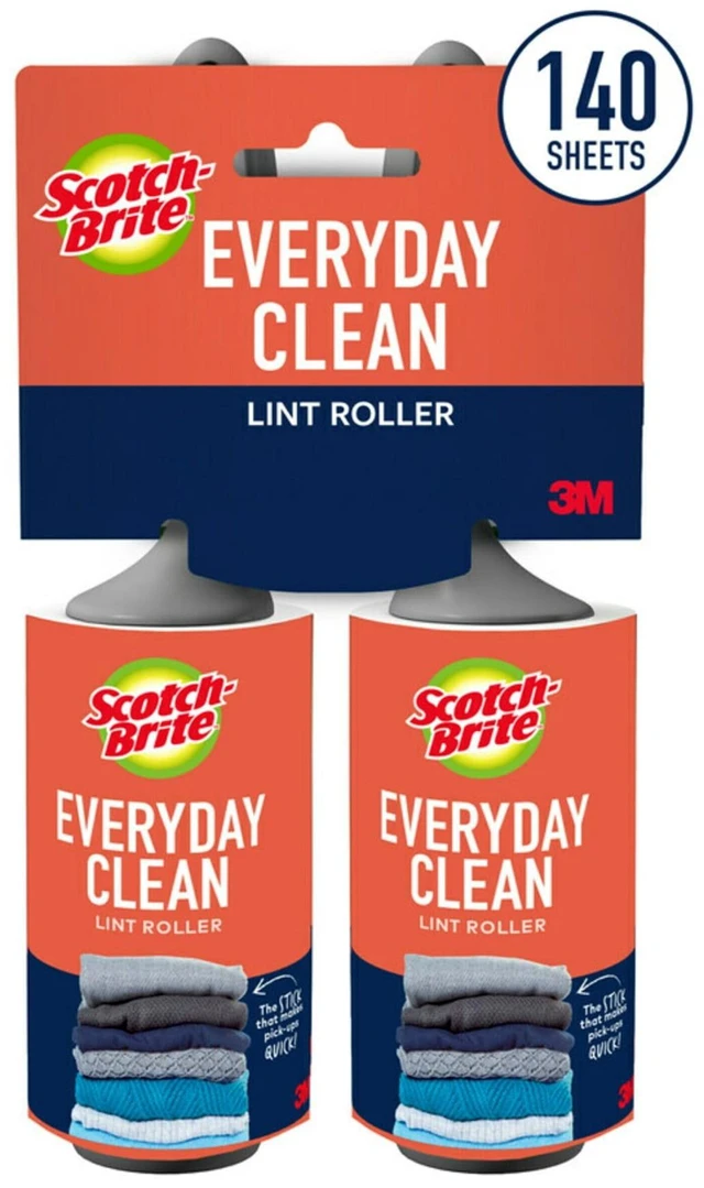Main image of Scotch-Brite Everyday Clean Lint Roller, 70 Sheets Per Roller, 2 Rollers