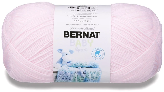 Main image of Bernat Baby Sport 3 DK Acrylic Yarn, Baby Pink, 10.5oz/300g, 1077Yards