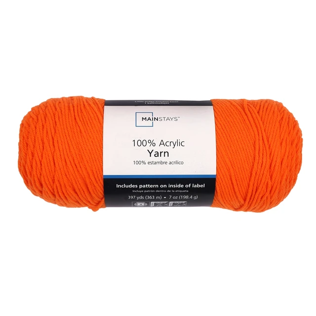 Alt view image 2 of 5 - Mainstays 100% Acrylic Yarn, 3 Pack, Orange, 7Oz, 397Yards