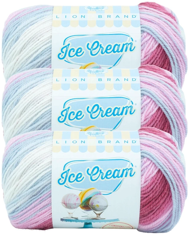Main image of Lion Brand Ice Cream Cherries Jubilee Light Acrylic Yarn 3 Pack