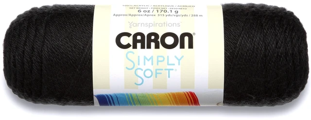 Main image of Caron Simply Soft Yarn, Black, 6oz (170g), 315 Yards, Medium, Acrylic