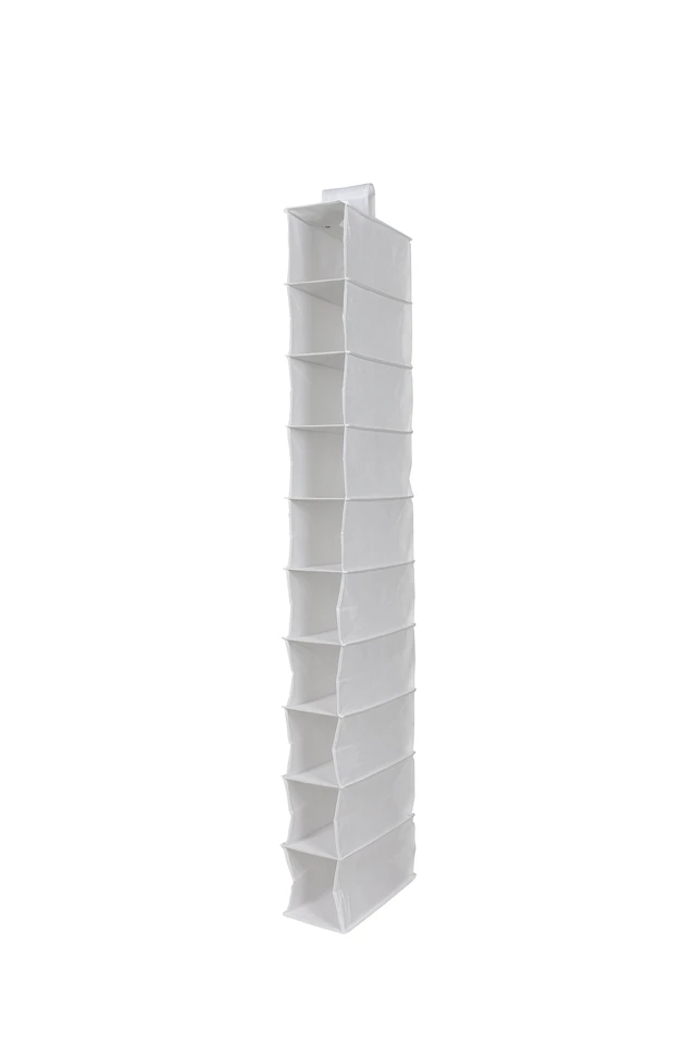 Alt view image 3 of 6 - Mainstays 10 Shelf Hanging Shoe Organizer, Non Woven, Arctic White