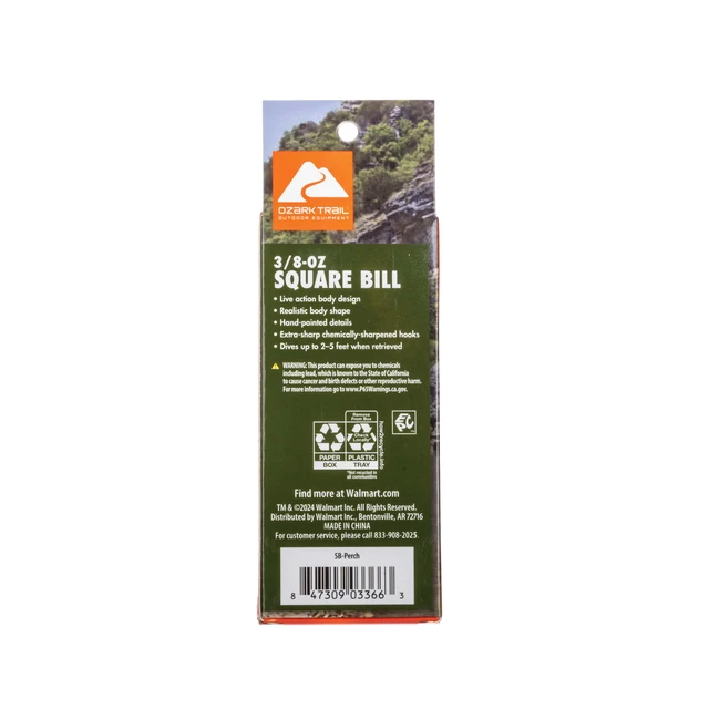 Alt view image 2 of 6 - Ozark Trail Freshwater Squarebill Fishing Lure (2 Pack) - Perch, 3/8 oz