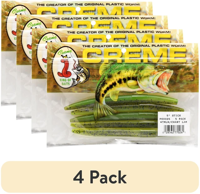 Main image of Creme Lure Soft Stick Bait Fishing Lure for Bass, 4 Pack, 3-Count