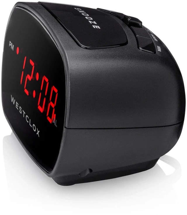 Alt view image 4 of 6 - Westclox Basic Black Digital Red LED Bedside/Desk Alarm Clock with Adjustable Hi/Lo Alarm Volume and Snooze