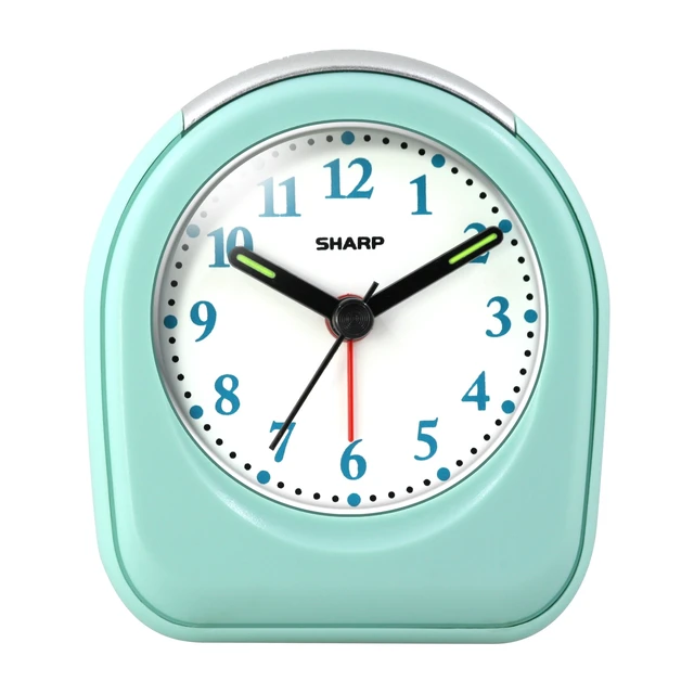 Alt view image 2 of 6 - SHARP Quartz Analog Arch Alarm Clock, 2-Pack, Mint, Battery Operated, Small, Travel Clock