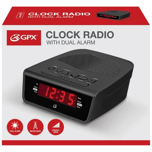 Alt view image 2 of 6 - GPX C224B Dual Alarm Clock Radio, Black