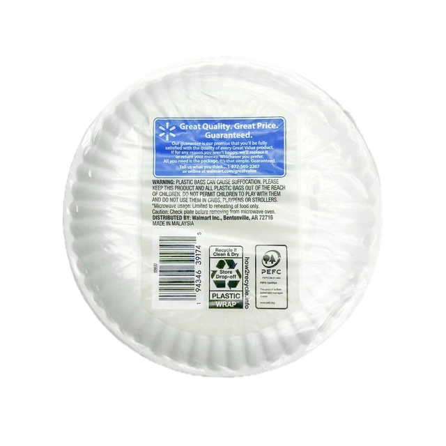 Alt view image 6 of 6 - Great Value Uncoated White Paper Plates, 6Inch, 3-Pack (50 Count)