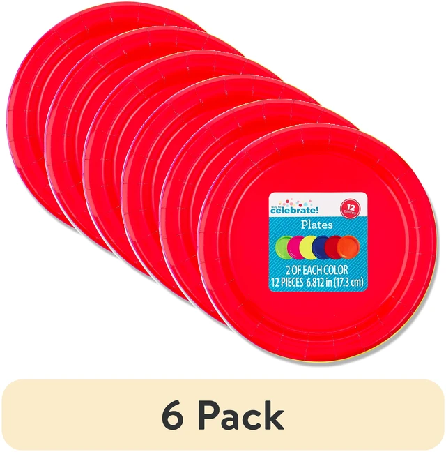 Main image of Way to Celebrate 6 Pack 12 Count 7-Inch Multicolor Dessert Paper Plates