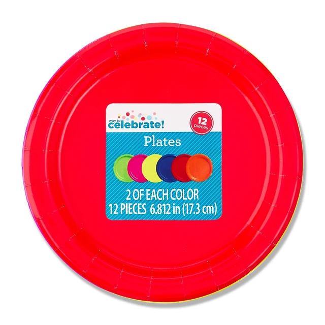 Alt view image 2 of 6 - Way to Celebrate 6 Pack 12 Count 7-Inch Multicolor Dessert Paper Plates
