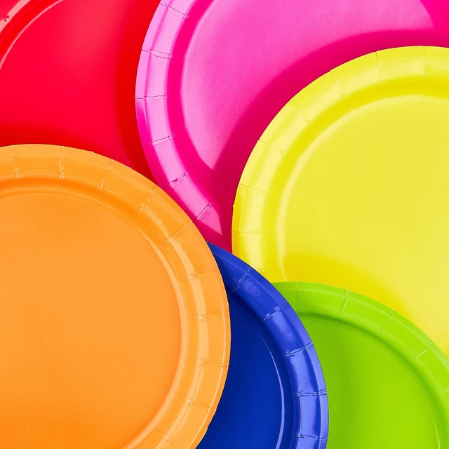 Alt view image 4 of 6 - Way to Celebrate 6 Pack 12 Count 7-Inch Multicolor Dessert Paper Plates