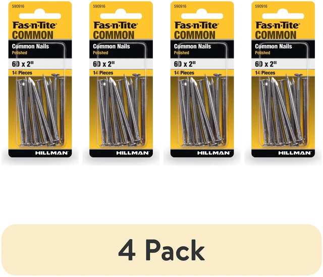 Main image of Fas-n-tite Common Nails 6D x 2" Steel Polished Gray Interior Nails 14 Pack (4 Pack)
