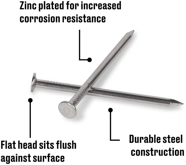 Alt view image 6 of 6 - Fas-n-tite Common Nails 6D x 2" Steel Polished Gray Interior Nails 14 Pack (4 Pack)
