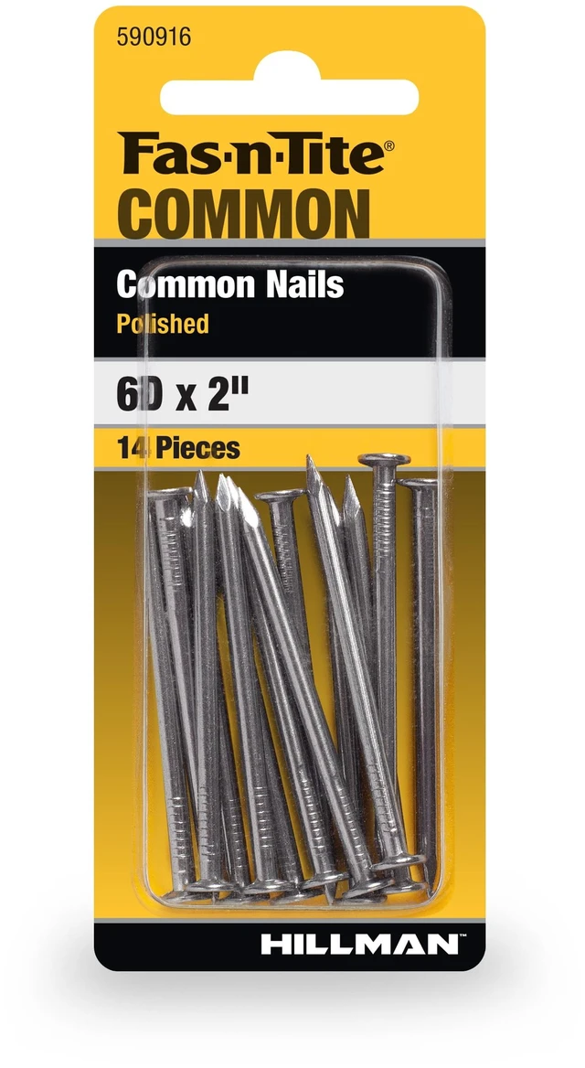 Alt view image 5 of 6 - Fas-n-tite Common Nails 6D x 2" Steel Polished Gray Interior Nails 14 Pack (4 Pack)