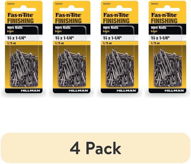 Main image of Fas-n-tite 4-Pack Bright Wire Interior Finishing Nails, 16 x 1-1/4", Steel, Silver