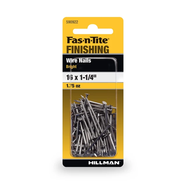 Alt view image 6 of 6 - Fas-n-tite 4-Pack Bright Wire Interior Finishing Nails, 16 x 1-1/4", Steel, Silver