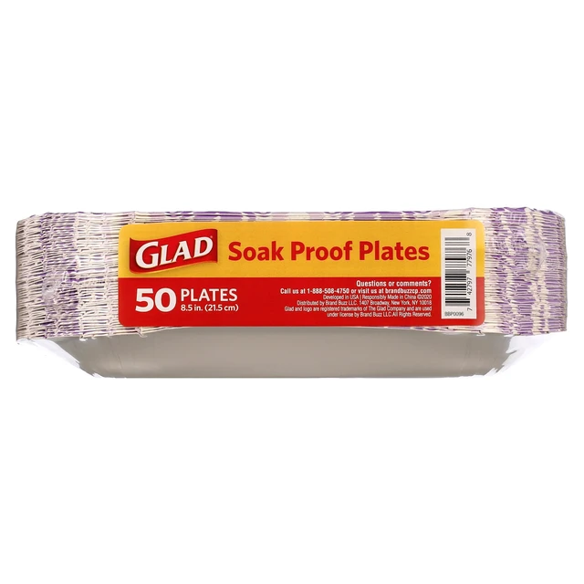 Alt view image 5 of 6 - Glad Everyday 8.5" Square Paper Plates Purple Victorian 2 Pack (100 Plates Total)