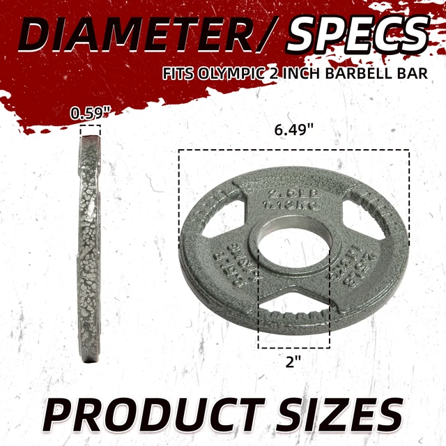 Alt view image 2 of 7 - Signature Fitness Cast Iron Weight Plates, Fits 2-Inch Barbell, Multiple Sizes
