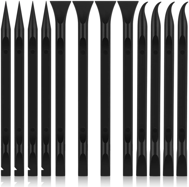 Main image of 12PCS Carbon Fiber Plastic Scraper Tool, Non-Scratch Pen-Shaped Scraper for Tight Spaces, Multi-Purpose Label Scraper, Car Cleaning Supplies, Kitchen, Crevices, Stains (B