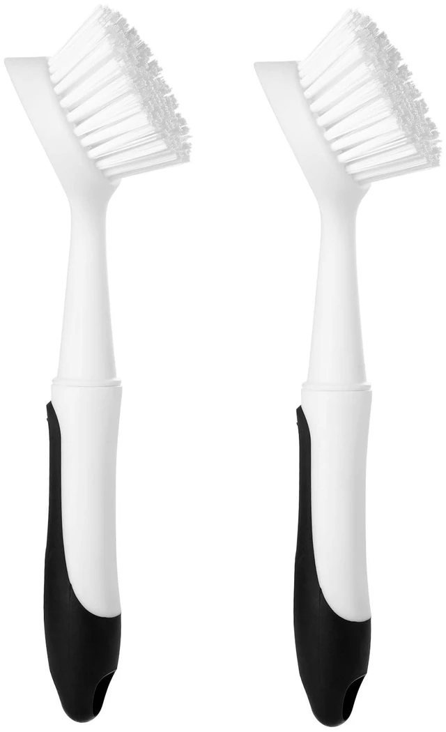 Main image of Dish Brush with Handle and Built-in Scraper