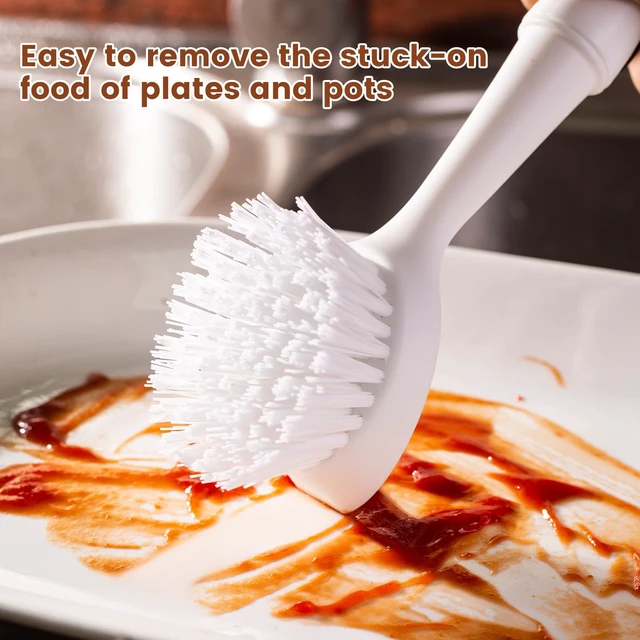 Alt view image 6 of 7 - Dish Brush with Handle and Built-in Scraper