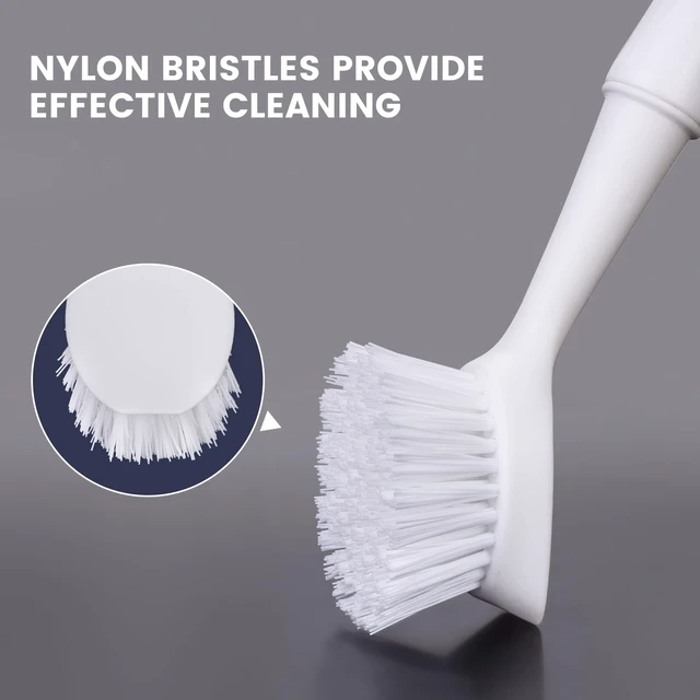 Alt view image 5 of 7 - Dish Brush with Handle and Built-in Scraper