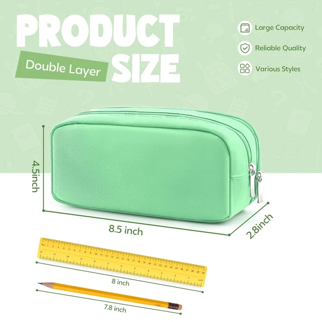 Alt view image 7 of 7 - HOHOM Large Capacity Pencil Case Desk Organizer Stationery Storage for School Office Travel