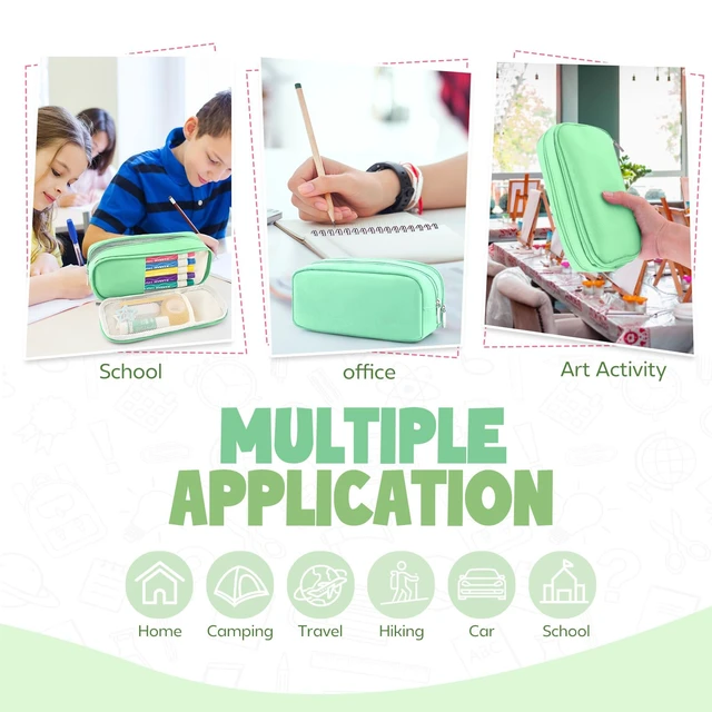 Alt view image 4 of 7 - HOHOM Large Capacity Pencil Case Desk Organizer Stationery Storage for School Office Travel