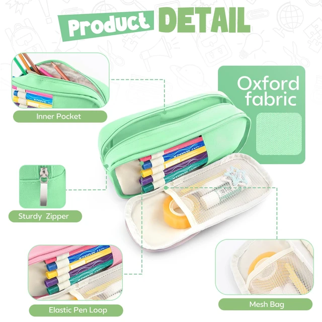 Alt view image 6 of 7 - HOHOM Large Capacity Pencil Case Desk Organizer Stationery Storage for School Office Travel