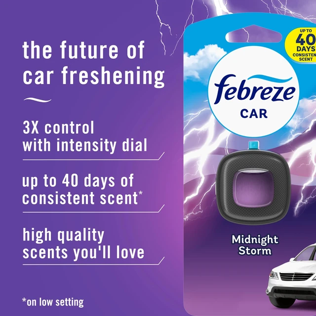 Alt view image 5 of 7 - Febreze Car Air Freshener Vent Clip, Midnight Storm, 1-Count, 0.06oz