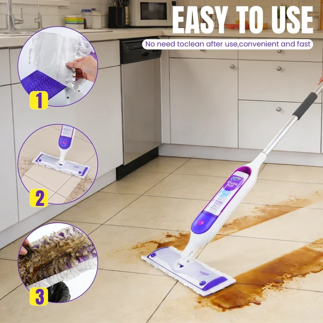 Alt view image 5 of 6 - 12-Pack Power Mop Refill Pads, 5X Cleaning Multi-Surface Replacement for Swiffer Power Mop, Wet Pads for Wood Floors & More, Compatible with Swiffer PowerMop