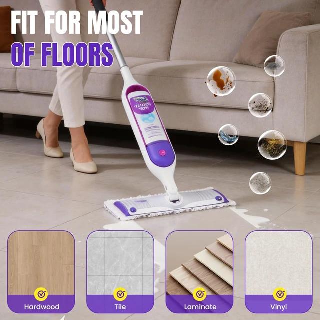 Alt view image 2 of 6 - 12-Pack Power Mop Refill Pads, 5X Cleaning Multi-Surface Replacement for Swiffer Power Mop, Wet Pads for Wood Floors & More, Compatible with Swiffer PowerMop