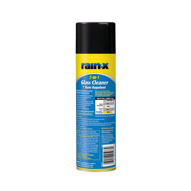 Alt view image 4 of 7 - Rain-X 5080233 2-In-1 Glass Cleaner Plus Rain Repellent, 18oz, Blue