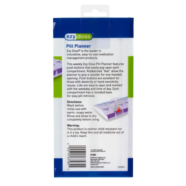 Alt view image 2 of 6 - Ezy Dose Weekly AM/PM Pill Organizer, X-Large, Blue/Purple