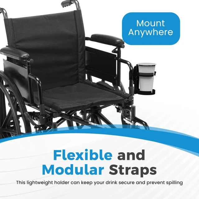 Alt view image 6 of 6 - Easy Walker Adjustable Foldable Cup Holder for Rollator, Wheelchair, Scooter