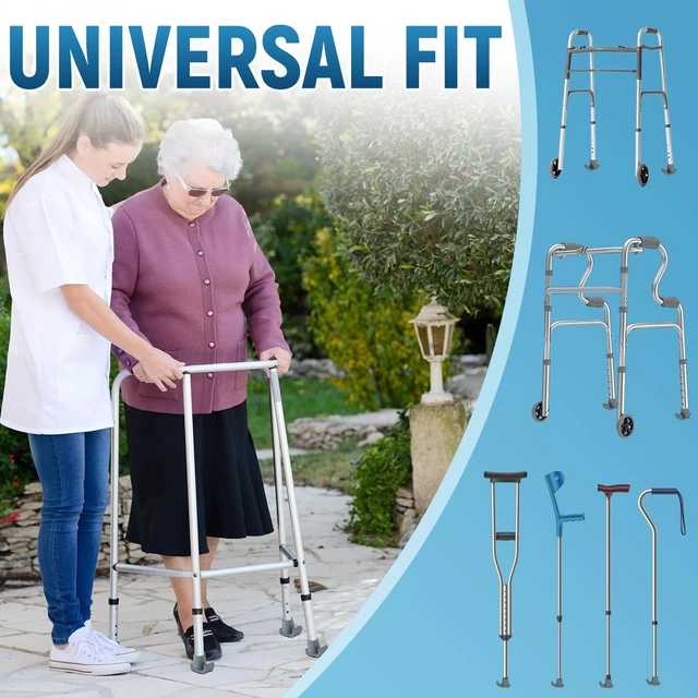 Alt view image 2 of 7 - Universal Walker Ski Glides for Folding Walkers - Glide Caps, Sliders, Feet Glides (2-Pack, Gray)